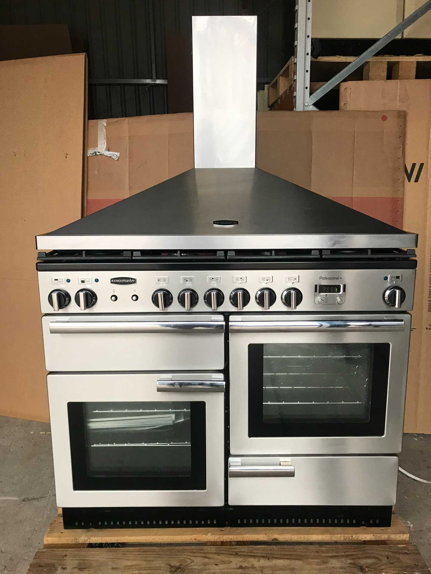 RANGEMASTER PROFESSIONAL PLUS 110 DUAL FUEL STAINLESS STEEL WITH HOOD