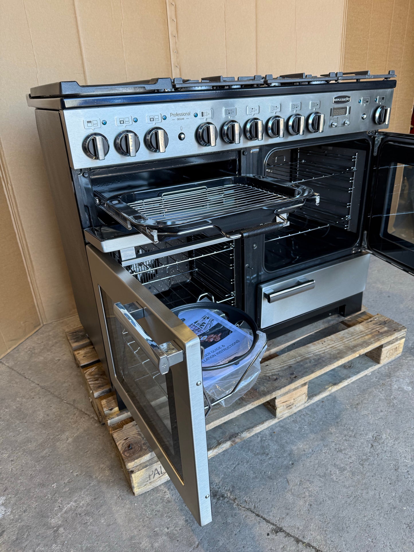 RANGEMASTER PROFESSIONAL DELUXE 110 DUAL FUEL FSD STAINLESS STEEL WITH PROVING DRAWER