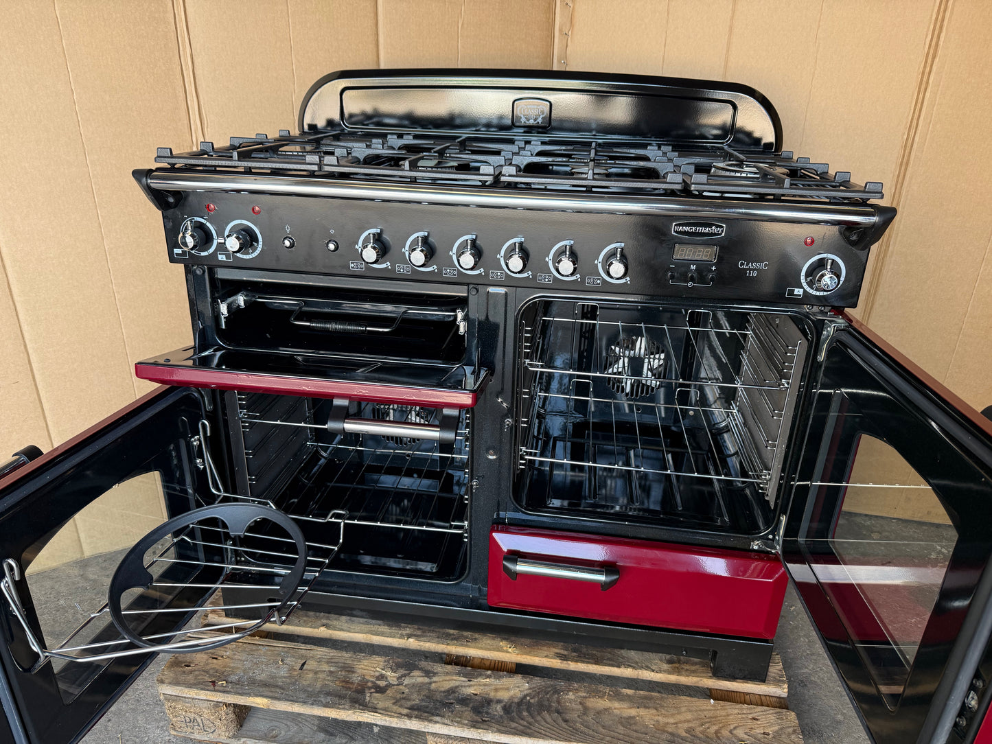 RANGEMASTER CLASSIC 110 DUAL FUEL FSD BURGUNDY RED/CHROME