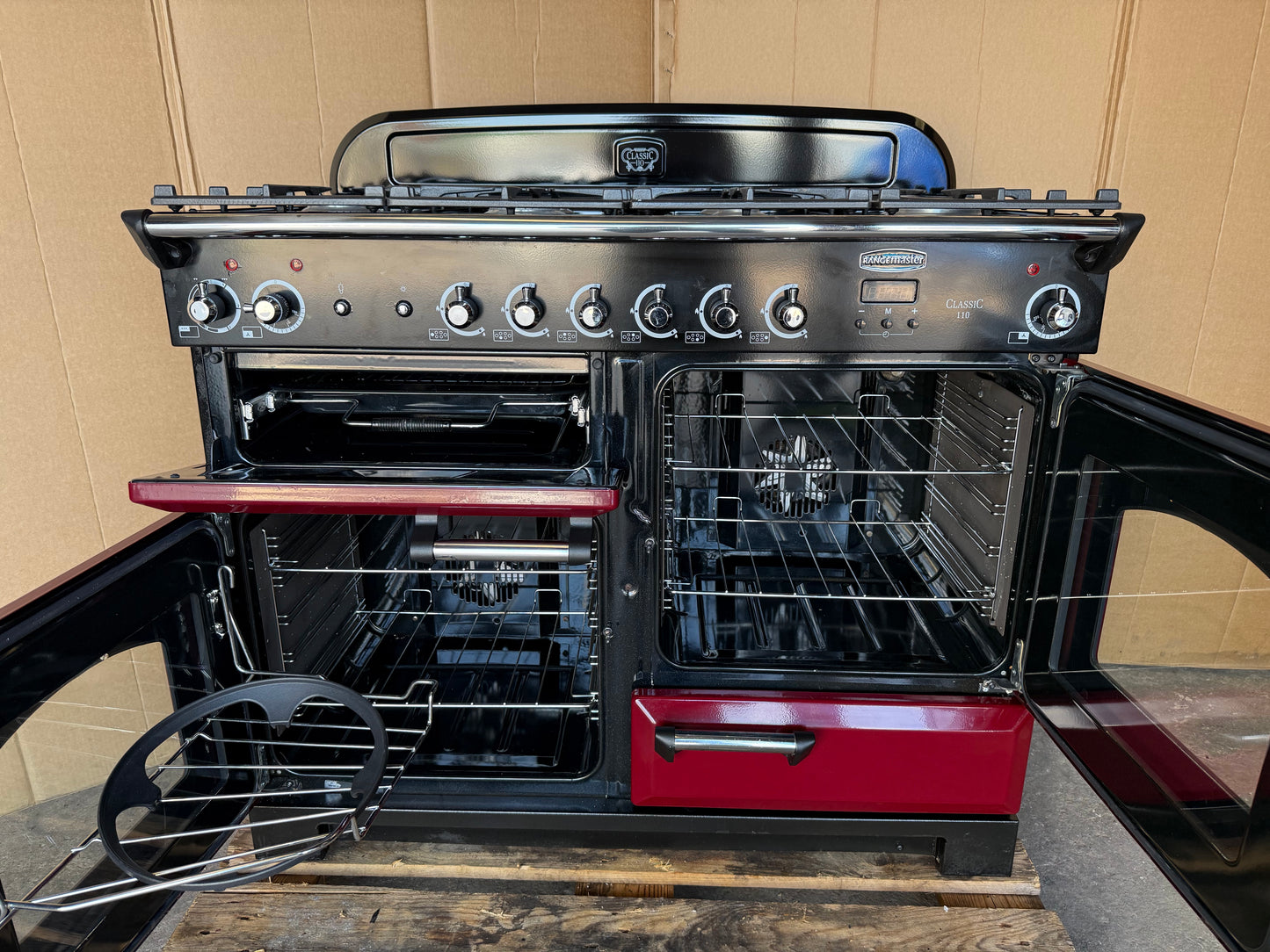 RANGEMASTER CLASSIC 110 DUAL FUEL FSD BURGUNDY RED/CHROME