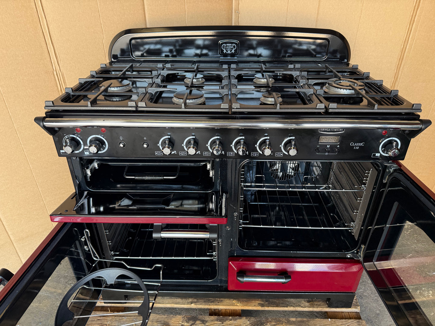 RANGEMASTER CLASSIC 110 DUAL FUEL FSD BURGUNDY RED/CHROME