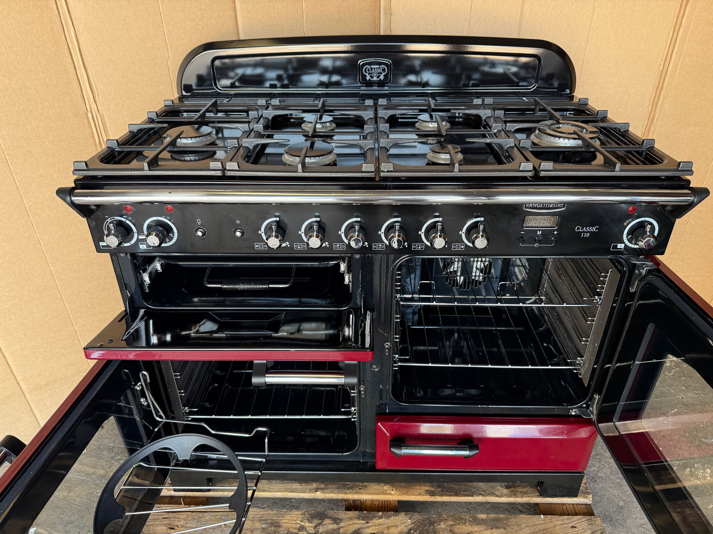 RANGEMASTER CLASSIC 110 DUAL FUEL FSD BURGUNDY RED/CHROME