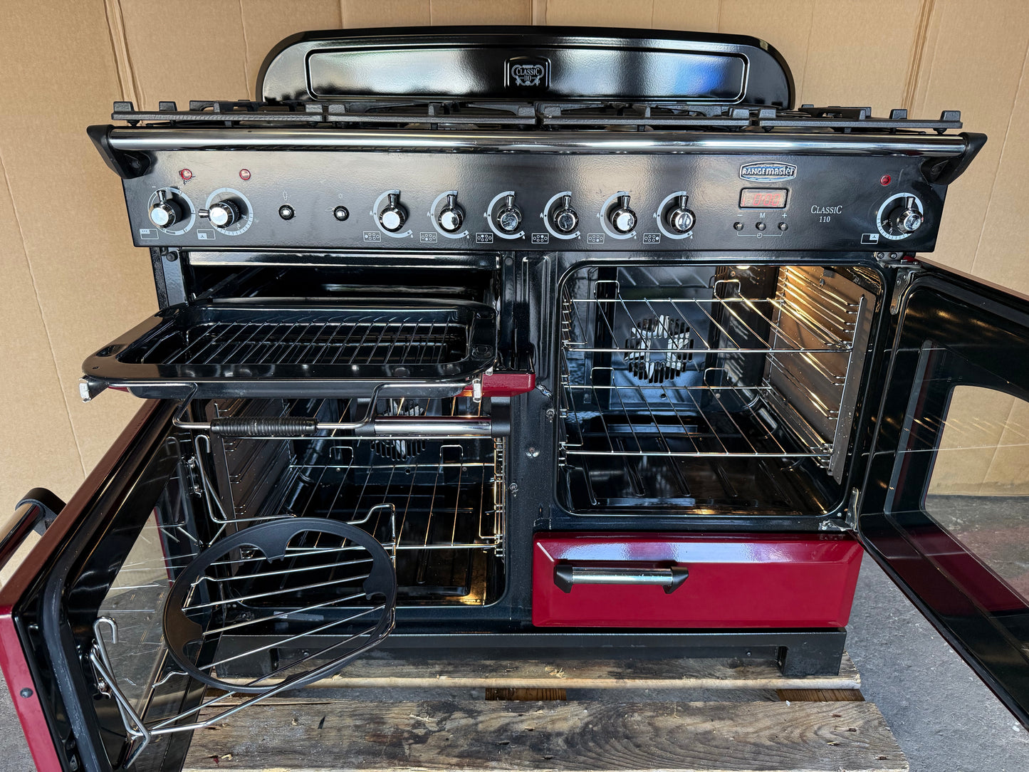 RANGEMASTER CLASSIC 110 DUAL FUEL FSD BURGUNDY RED/CHROME
