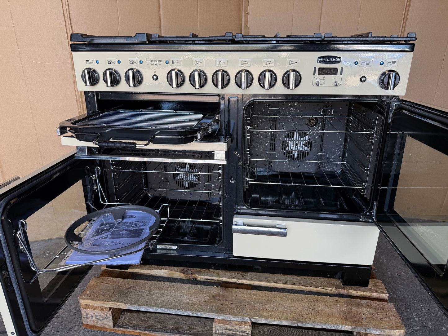 RANGEMASTER PROFESSIONAL DELUXE 110 DUAL FUEL FSD CREAM WITH PROVING DRAWER