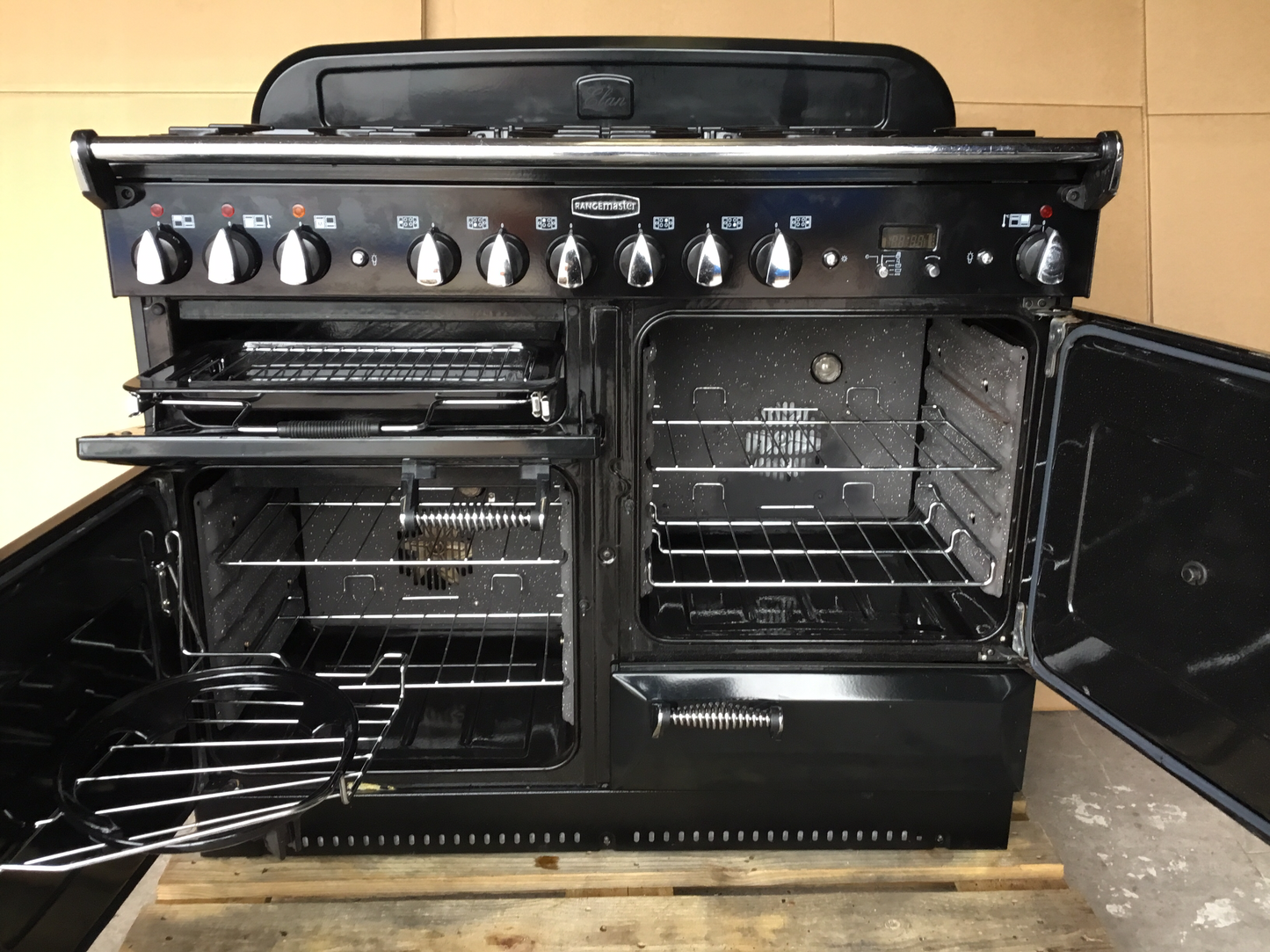 Rangemaster elan 110 Dual Fuel Black Cooker with Hood