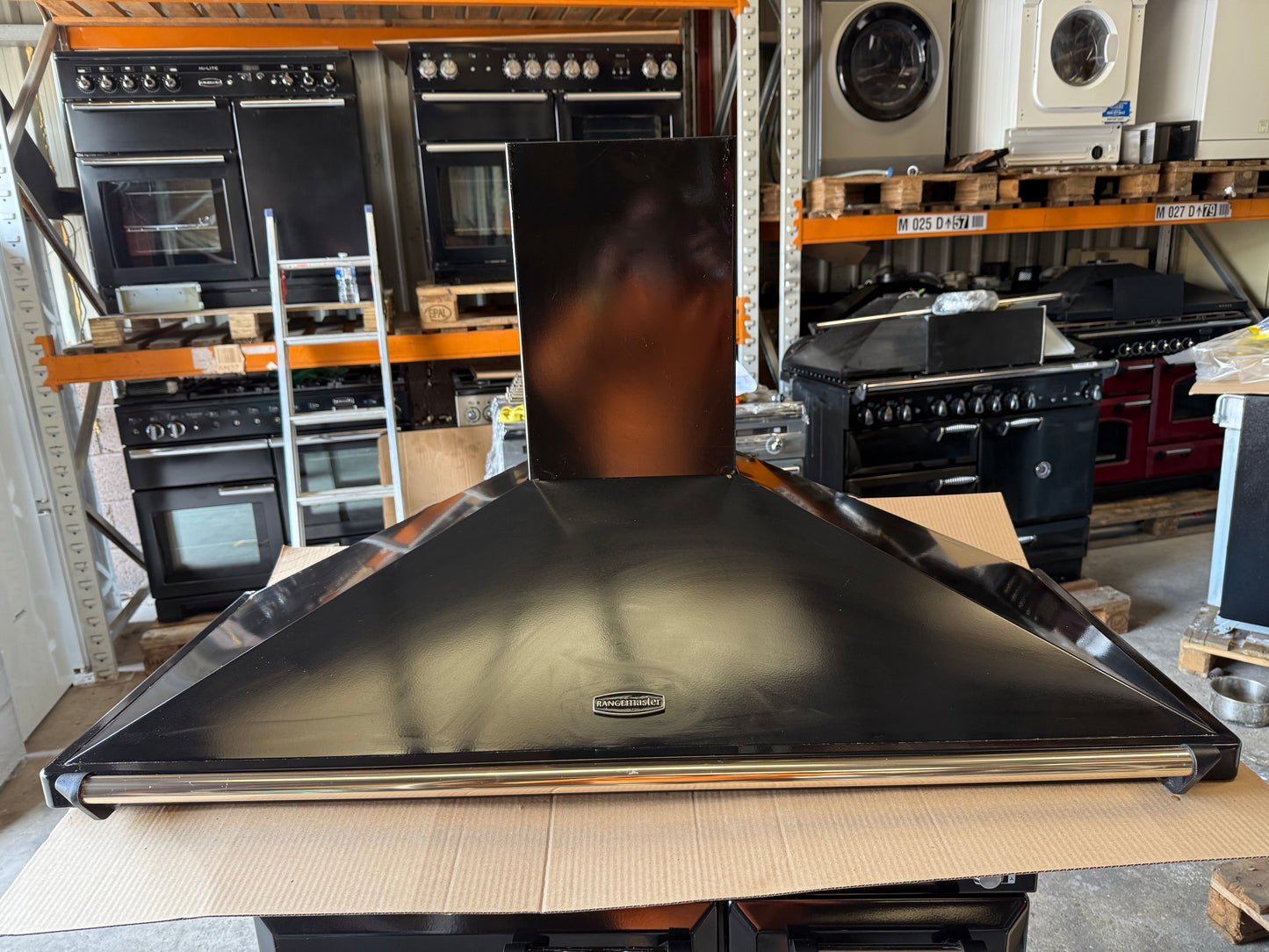 RANGEMASTER 110CM BLACK/BRASS EXTRACTOR HOOD