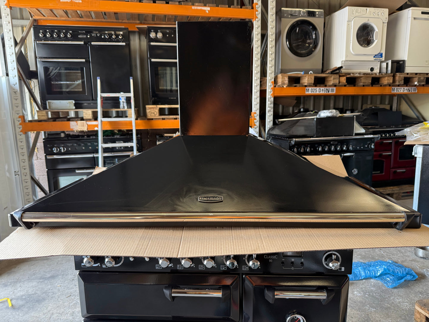 RANGEMASTER 110CM BLACK/BRASS EXTRACTOR HOOD
