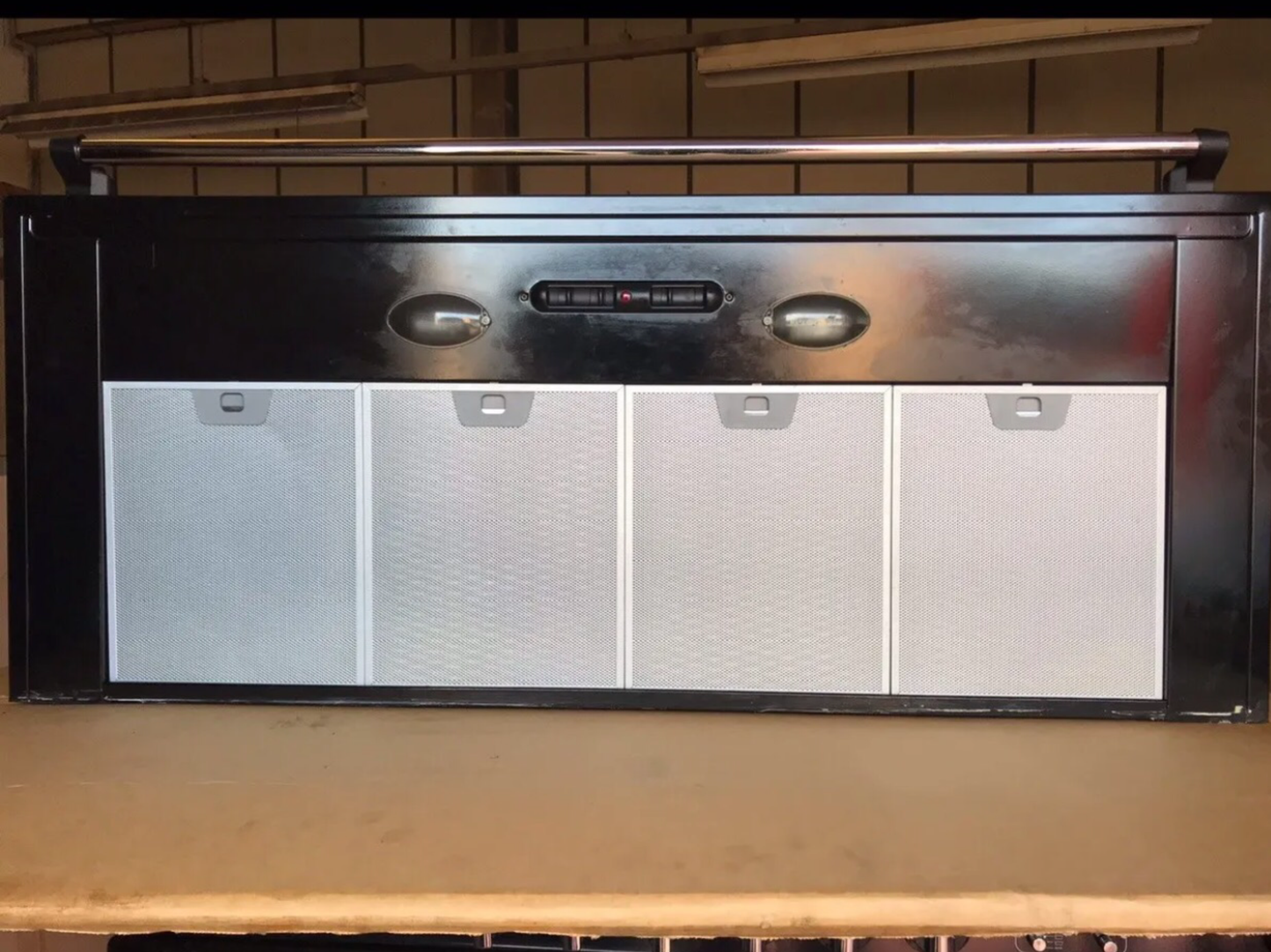 RANGEMASTER 110CM BLACK/CHROME EXTRACTOR HOOD