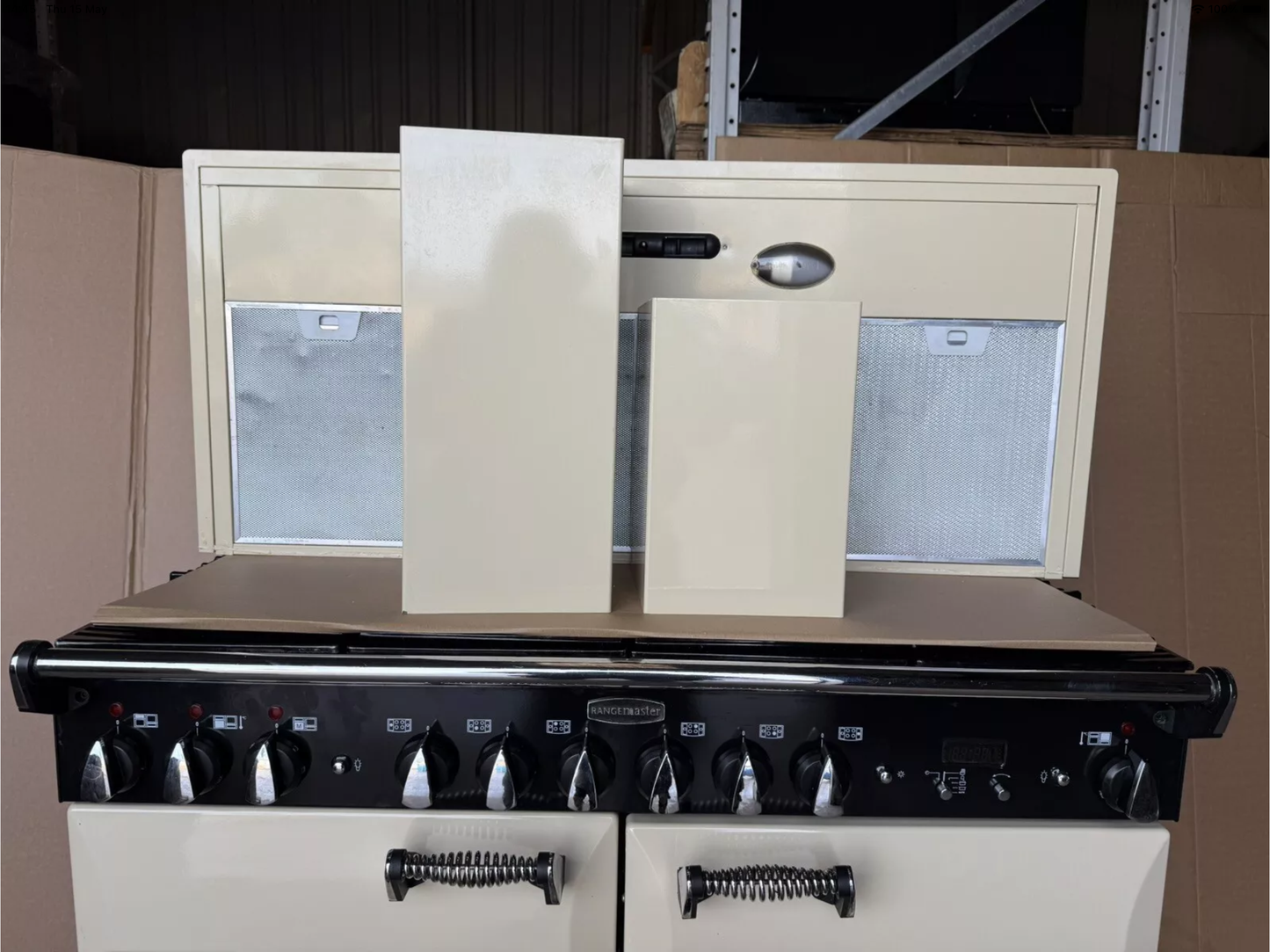 RANGEMASTER ELAN 110 DUAL FUEL CREAM WITH HOOD