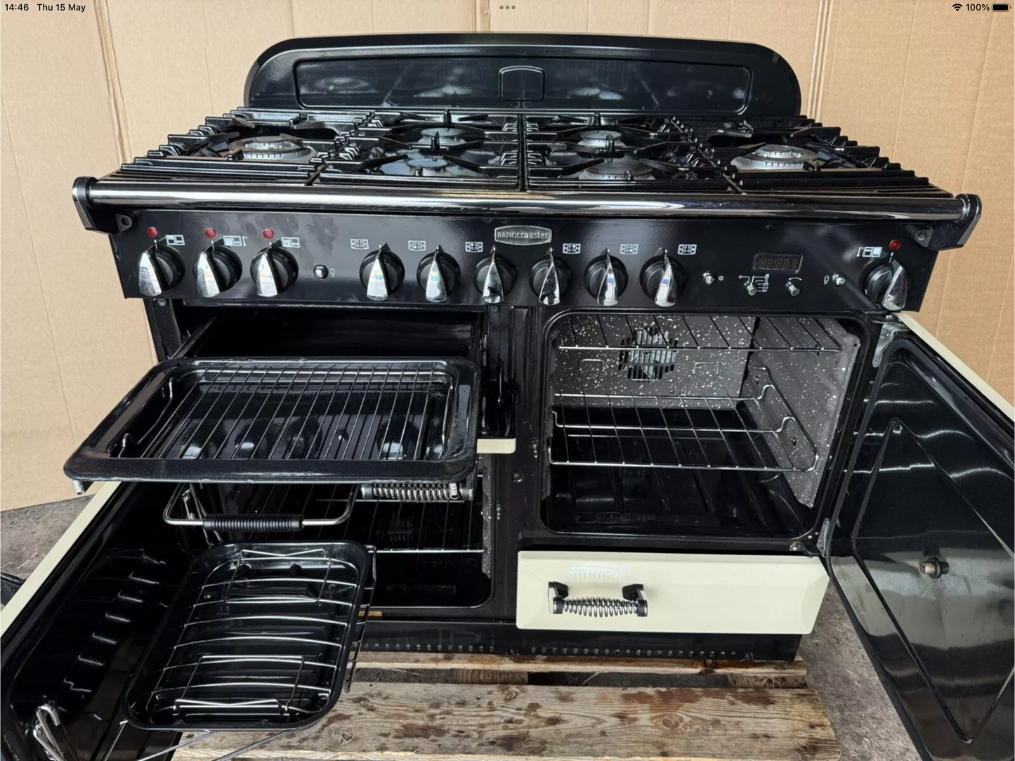RANGEMASTER ELAN 110 DUAL FUEL CREAM WITH HOOD
