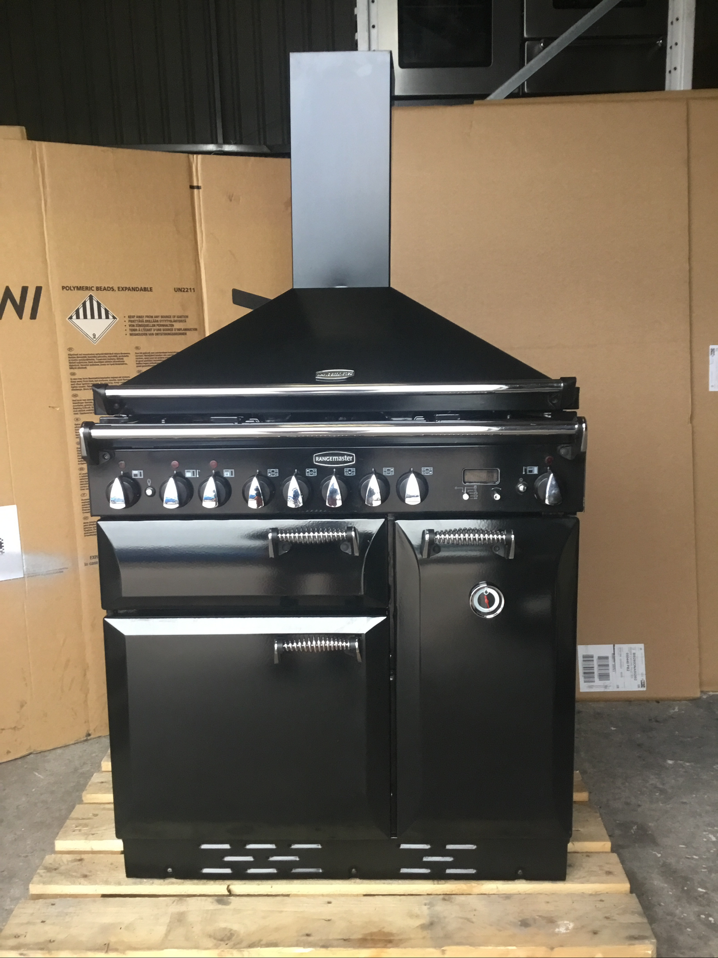 RANGEMASTER ELAN 90 DUAL FUEL BLACK WITH HOOD
