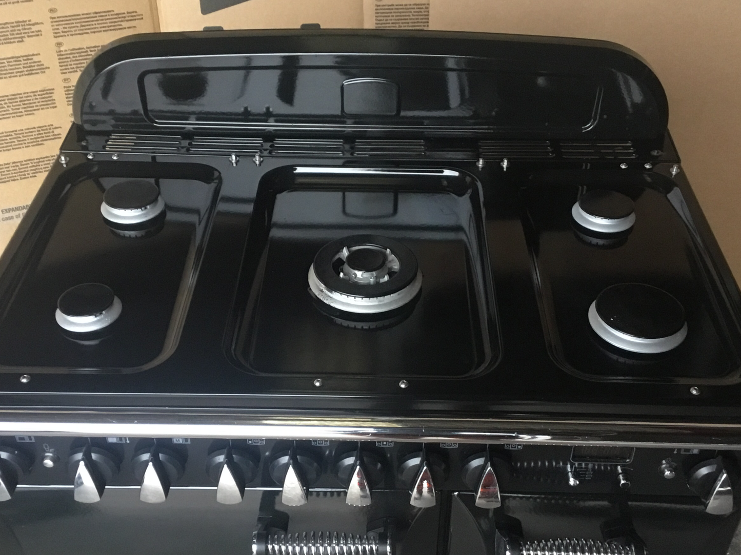 RANGEMASTER ELAN 90 DUAL FUEL BLACK WITH HOOD