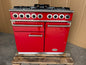 Falcon Deluxe 100 Dual Fuel cherry red with chrome handles