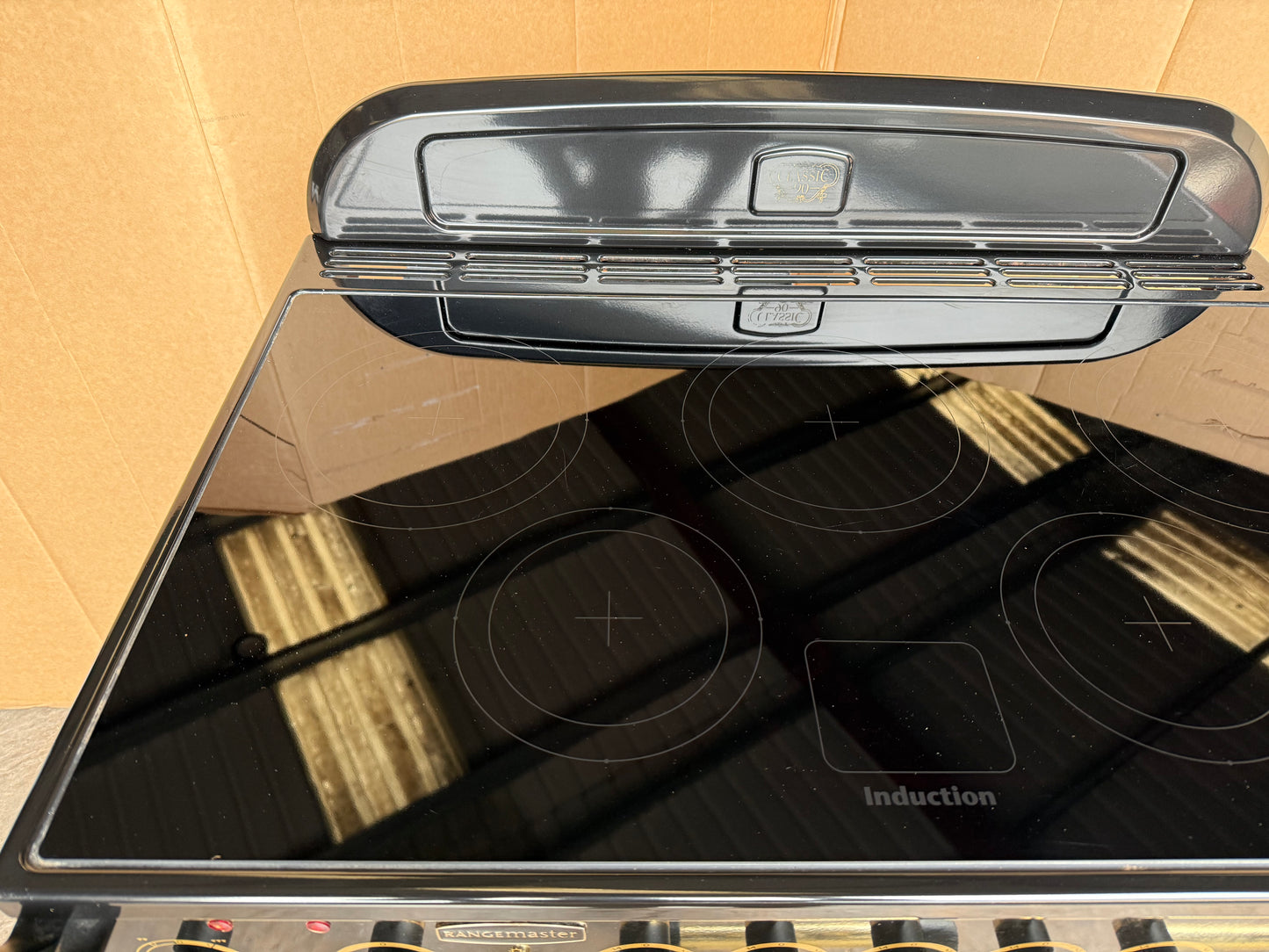 RANGEMASTER CLASSIC 90 INDUCTION ALL ELECTRIC CREAM/BRASS