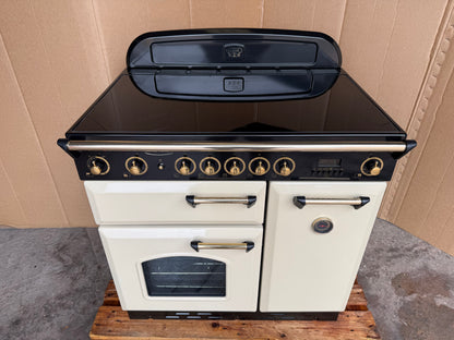 RANGEMASTER CLASSIC 90 INDUCTION ALL ELECTRIC CREAM/BRASS