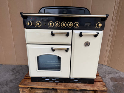 RANGEMASTER CLASSIC 90 INDUCTION ALL ELECTRIC CREAM/BRASS