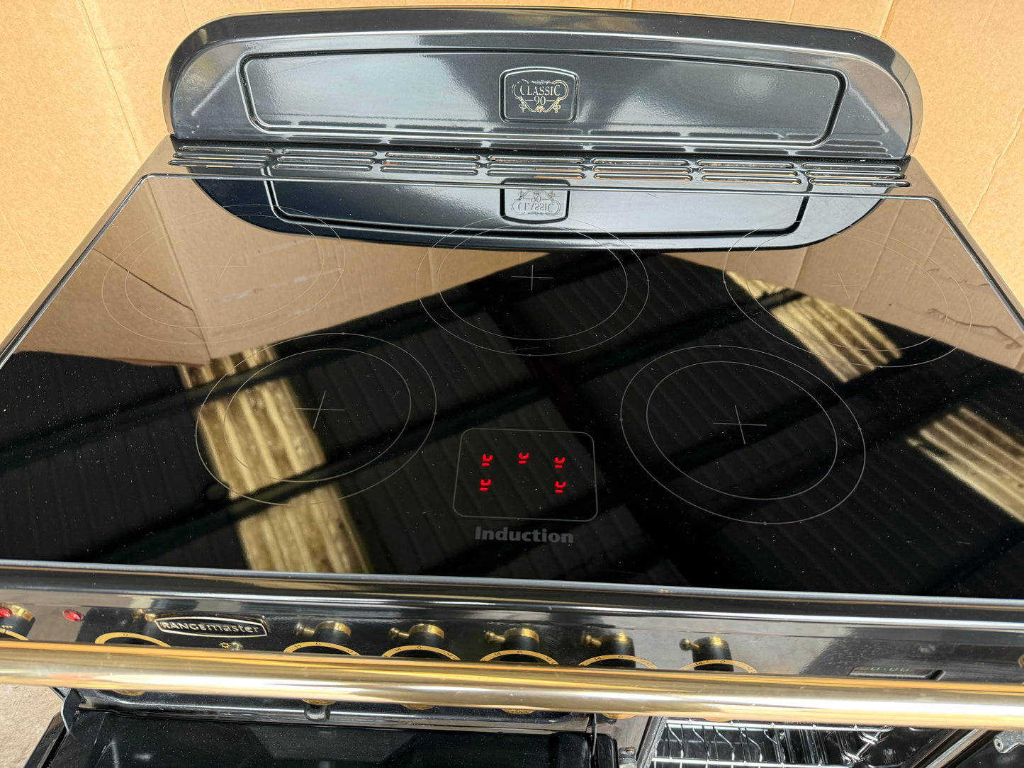 RANGEMASTER CLASSIC 90 INDUCTION ALL ELECTRIC CREAM/BRASS