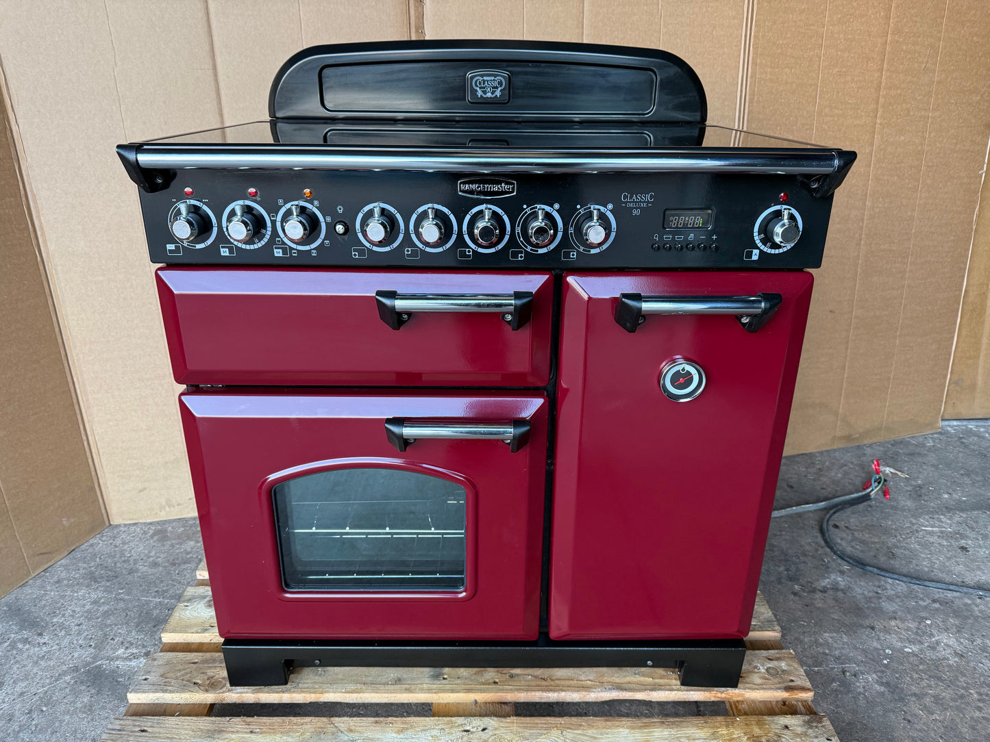 Rangemaster Classic Deluxe 90 Ceramic Cranberry  all Electric Cooker
