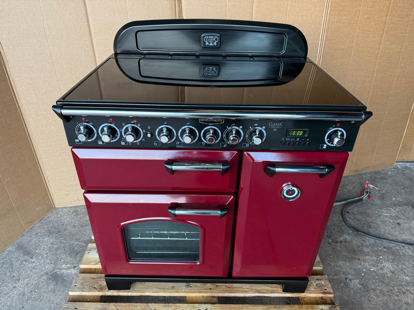 Rangemaster Classic Deluxe 90 Ceramic Cranberry  all Electric Cooker
