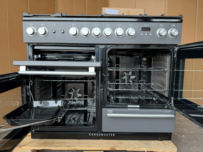 RANGEMASTER NEXUS 110 DUAL FUEL FSD SLATE CHROME WITH PROVING DRAWER