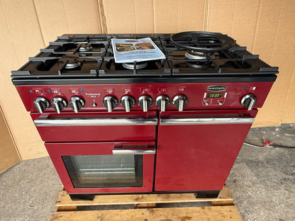 Rangemaster professional Deluxe 100 Dual Fuel FSD Cranberry Red Cooker