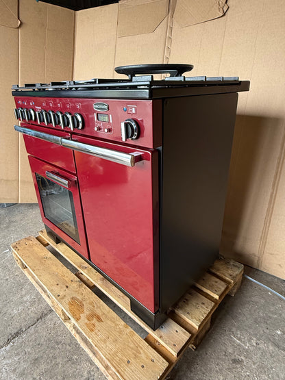 Rangemaster professional Deluxe 100 Dual Fuel FSD Cranberry Red Cooker