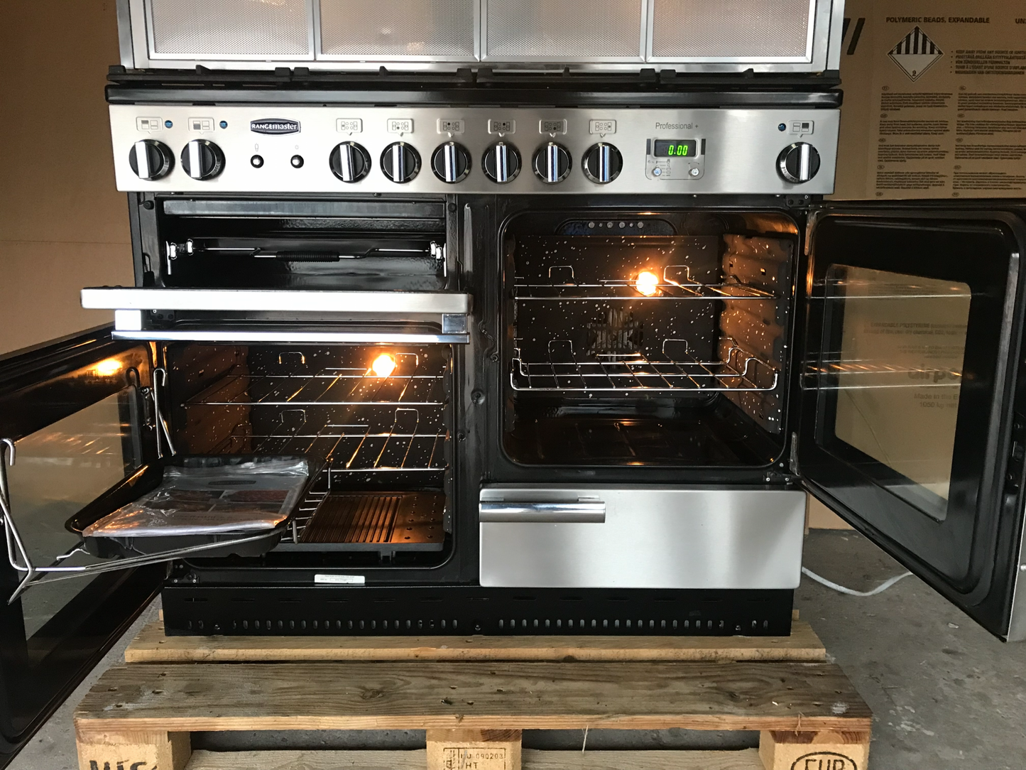 RANGEMASTER PROFESSIONAL PLUS 110 DUAL FUEL STAINLESS STEEL WITH HOOD