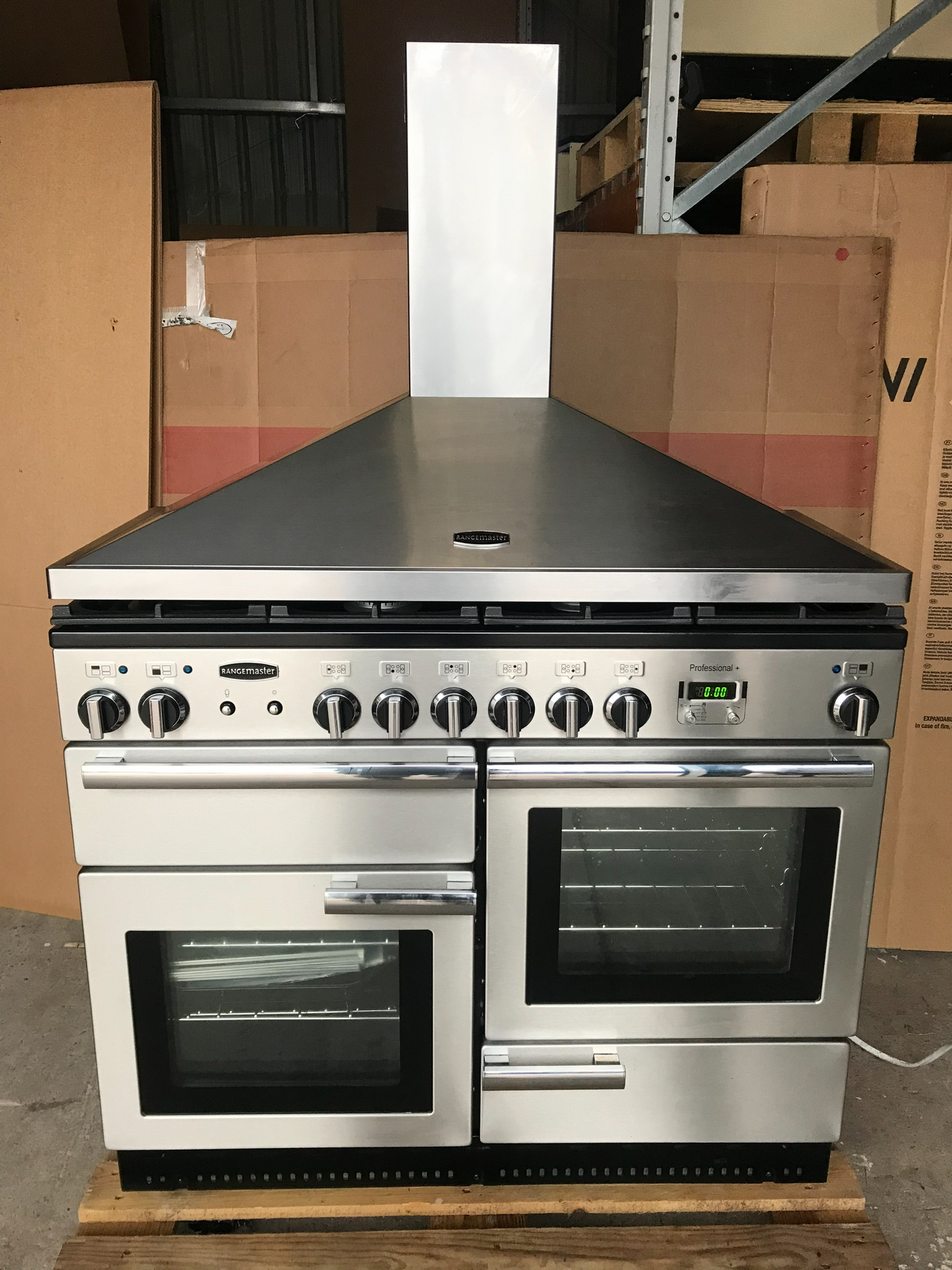 RANGEMASTER PROFESSIONAL PLUS 110 DUAL FUEL STAINLESS STEEL WITH HOOD