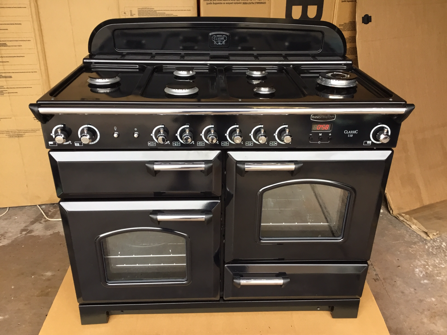 RANGEMASTER CLASSIC 110 FSD NATURAL GAS BLACK/CHROME