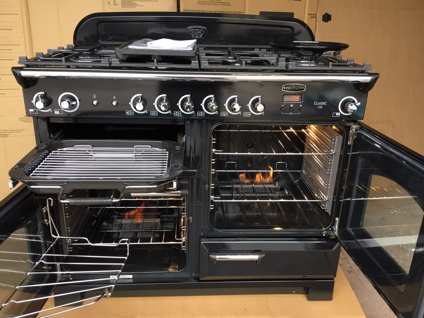 RANGEMASTER CLASSIC 110 FSD NATURAL GAS BLACK/CHROME