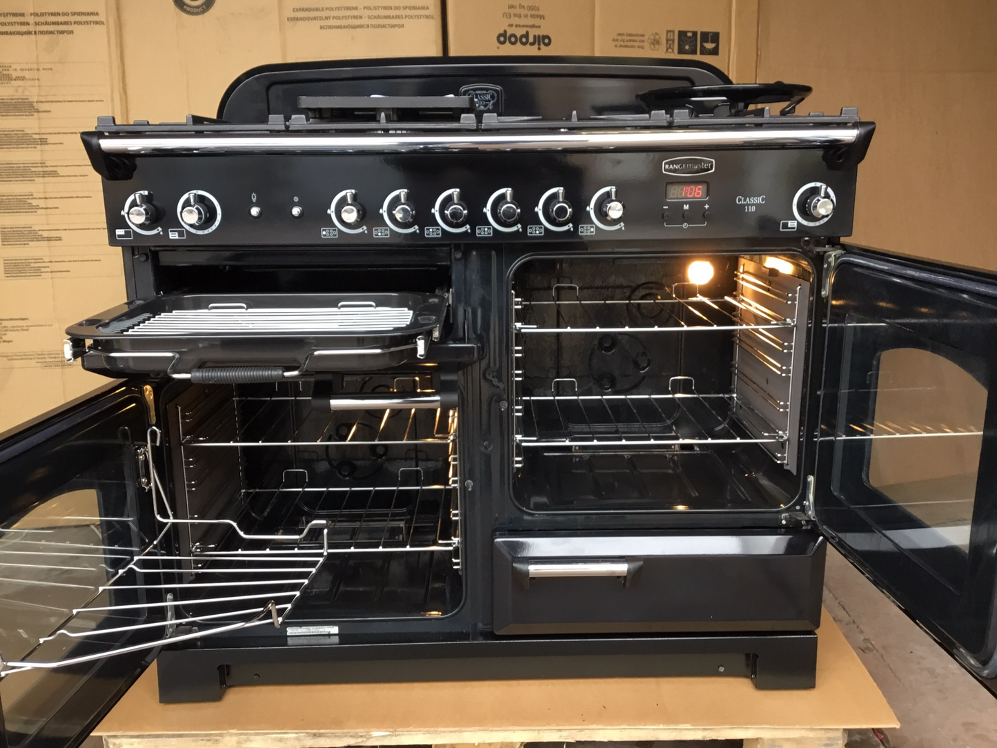 RANGEMASTER CLASSIC 110 FSD NATURAL GAS BLACK/CHROME