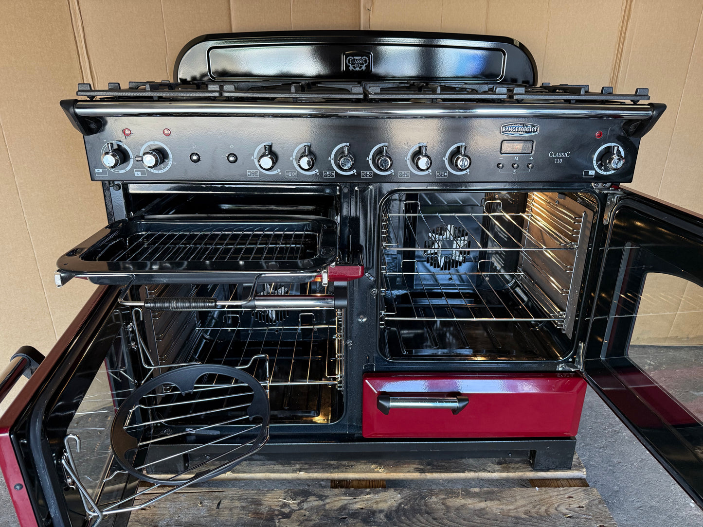 RANGEMASTER CLASSIC 110 DUAL FUEL FSD BURGUNDY RED/CHROME