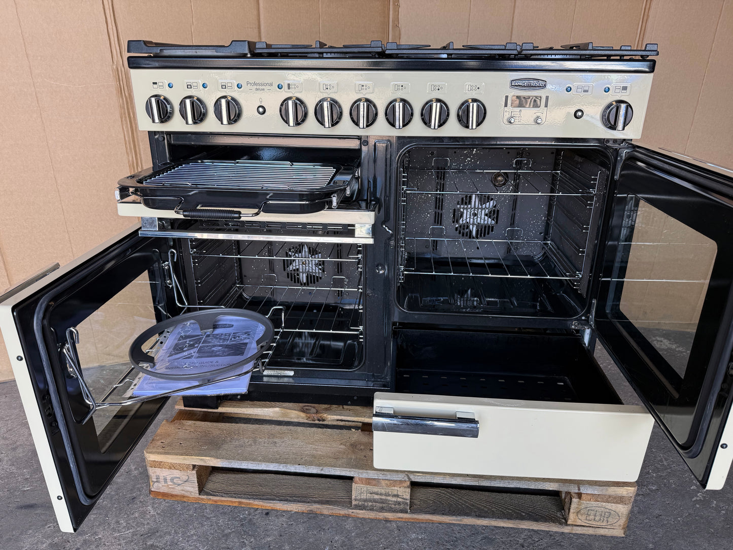 RANGEMASTER PROFESSIONAL DELUXE 110 DUAL FUEL FSD CREAM WITH PROVING DRAWER