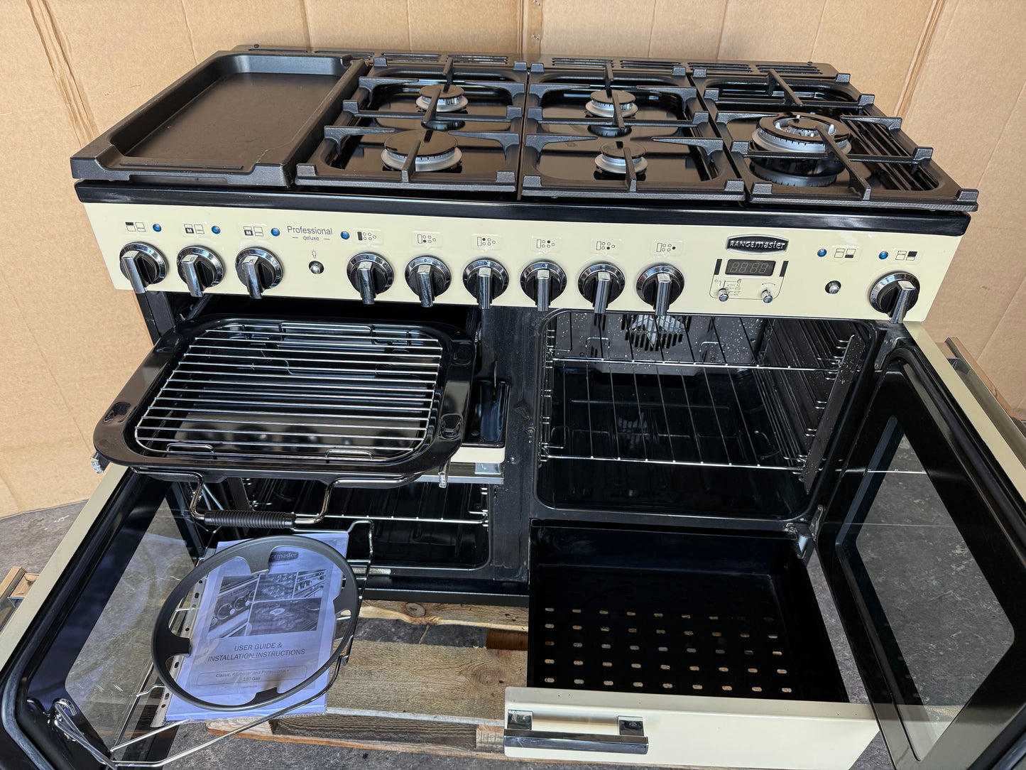 RANGEMASTER PROFESSIONAL DELUXE 110 DUAL FUEL FSD CREAM WITH PROVING DRAWER