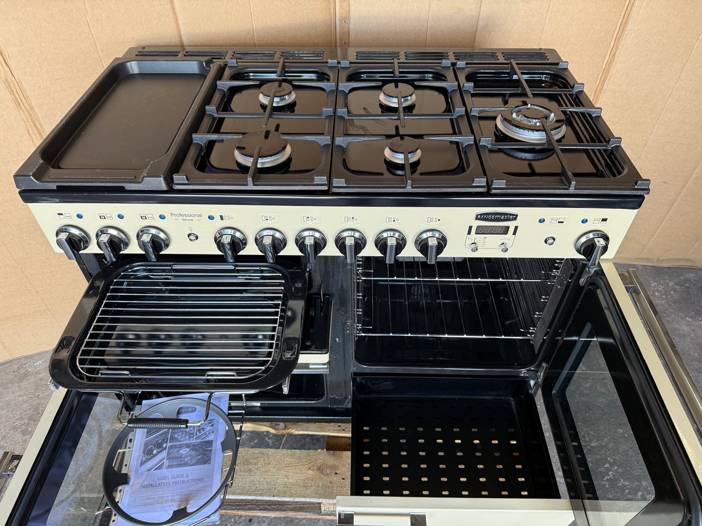 RANGEMASTER PROFESSIONAL DELUXE 110 DUAL FUEL FSD CREAM WITH PROVING DRAWER