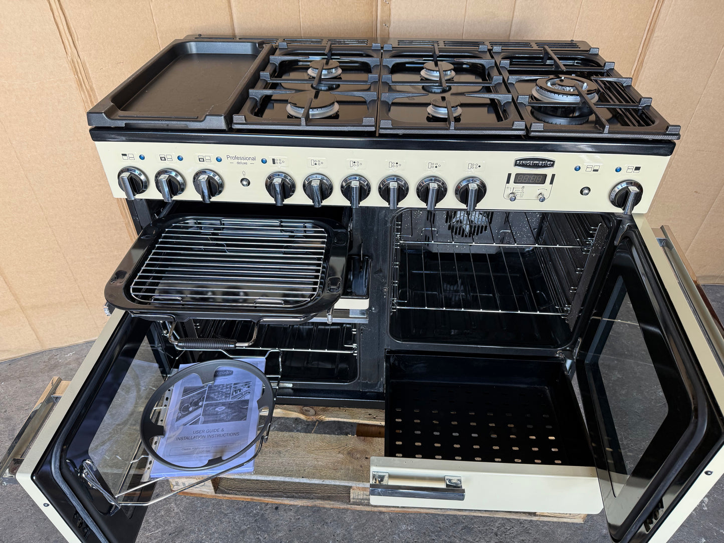 RANGEMASTER PROFESSIONAL DELUXE 110 DUAL FUEL FSD CREAM WITH PROVING DRAWER