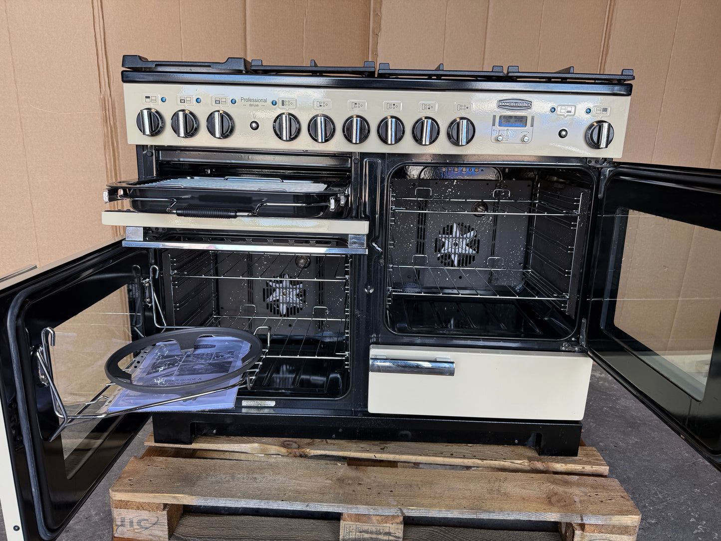 RANGEMASTER PROFESSIONAL DELUXE 110 DUAL FUEL FSD CREAM WITH PROVING DRAWER