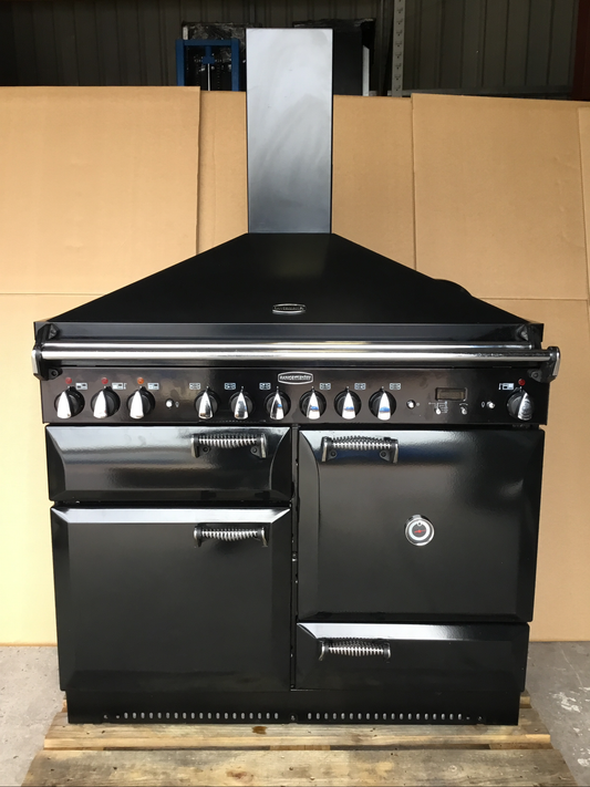 Rangemaster elan 110 Dual Fuel Black Cooker with Hood