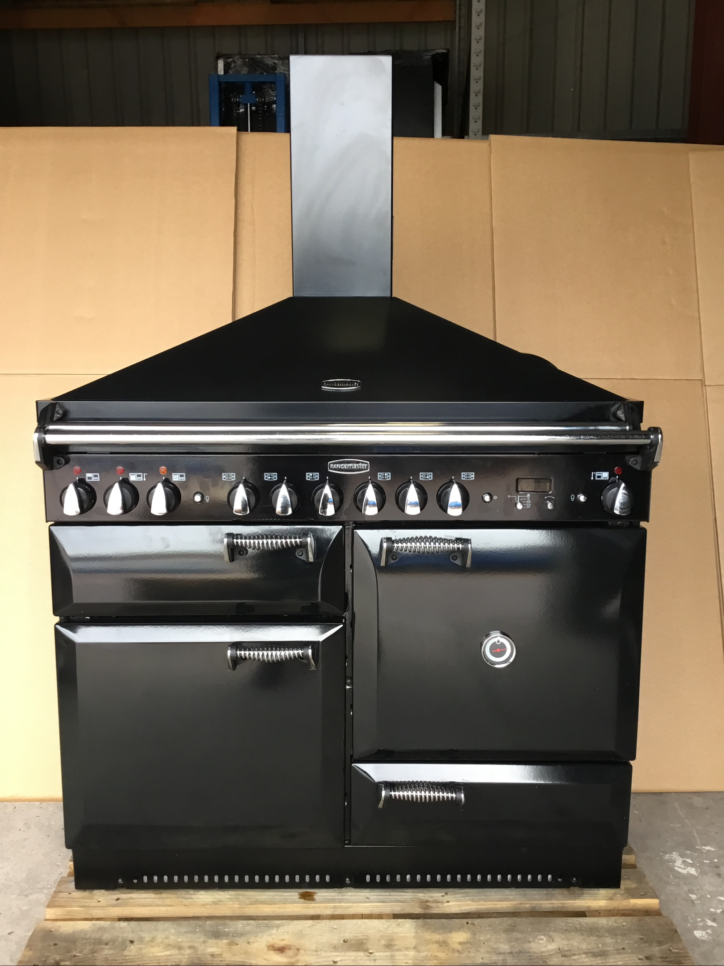 Rangemaster elan 110 Dual Fuel Black Cooker with Hood