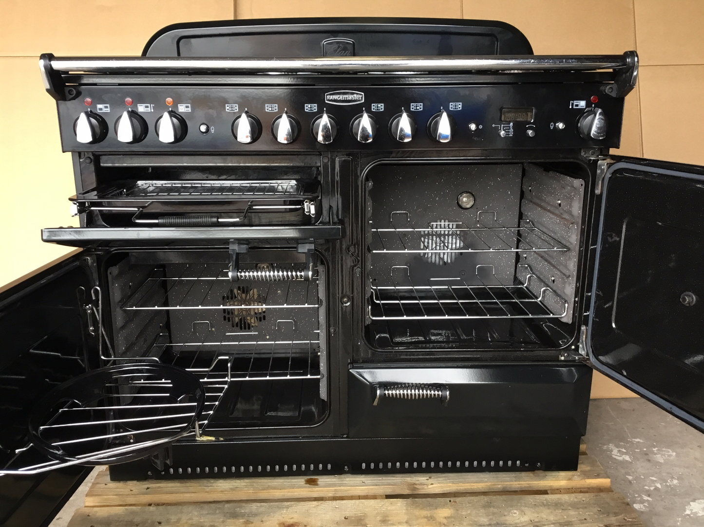 Rangemaster elan 110 Dual Fuel Black Cooker with Hood