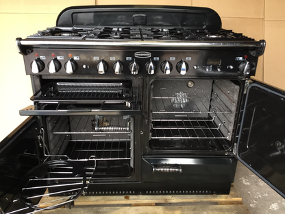 Rangemaster elan 110 Dual Fuel Black Cooker with Hood