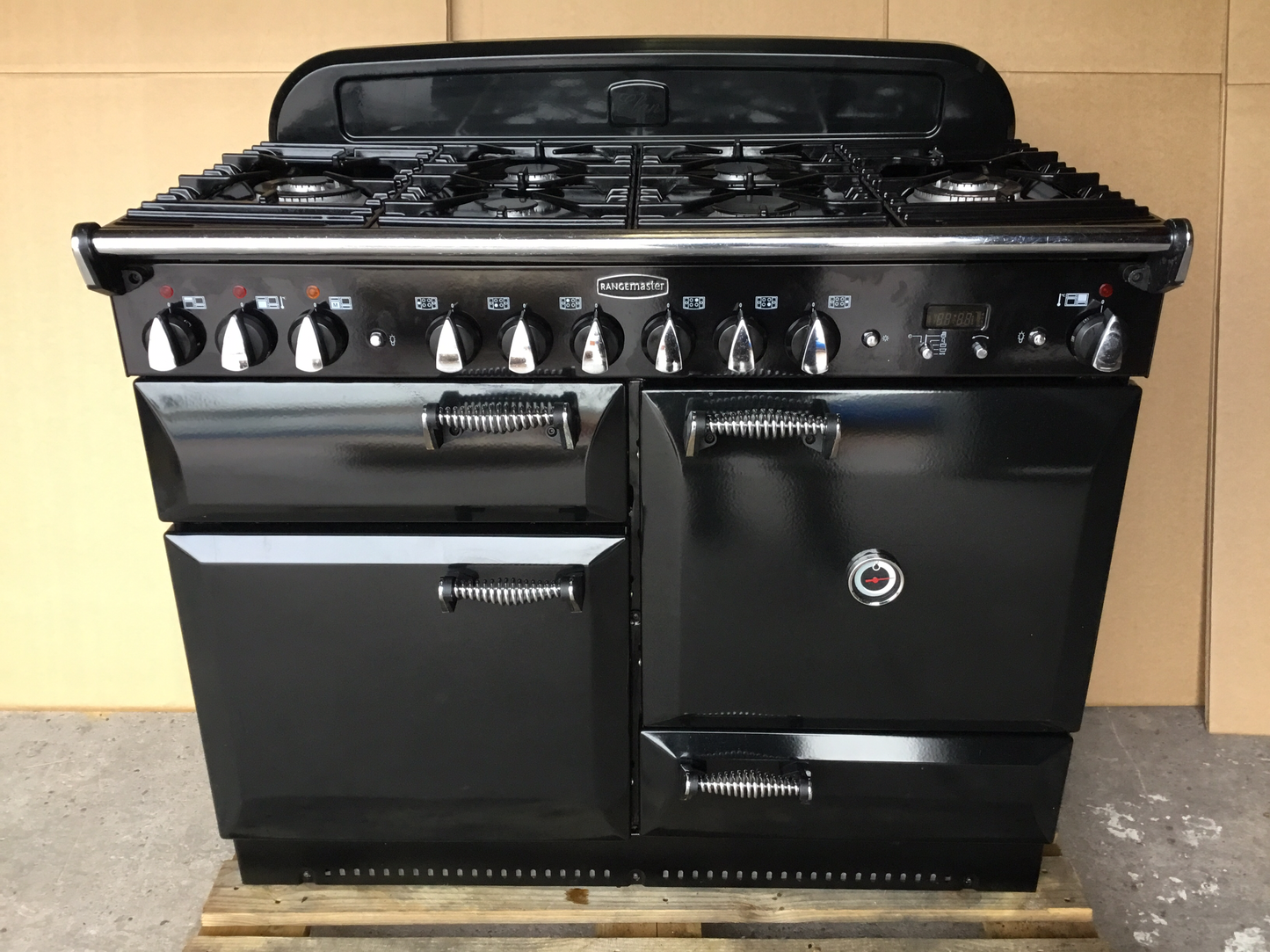 Rangemaster elan 110 Dual Fuel Black Cooker with Hood