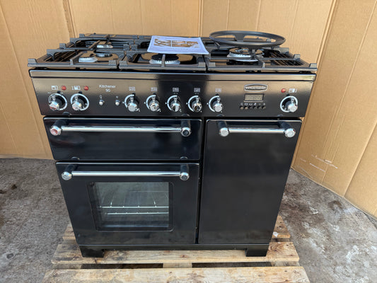 RANGEMASTER KITCHENER 90 DUAL FUEL FSD BLACK COOKER