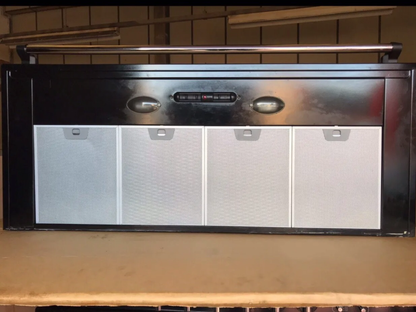 RANGEMASTER 110CM BLACK/CHROME EXTRACTOR HOOD