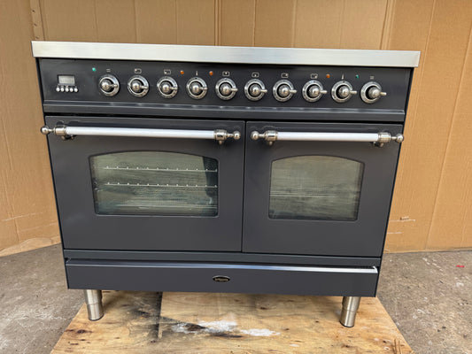 BRITANNIA 100CM CERAMIC GUN METAL ALL ELECTRIC COOKER