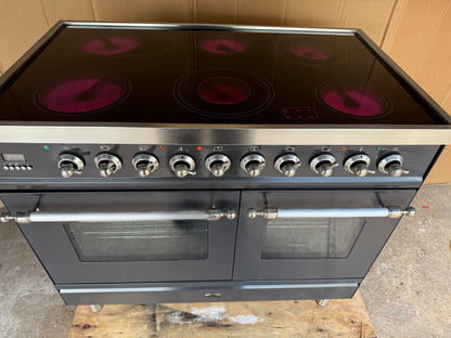 BRITANNIA 100CM CERAMIC GUN METAL ALL ELECTRIC COOKER