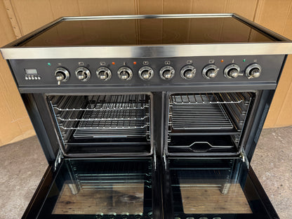 BRITANNIA 100CM CERAMIC GUN METAL ALL ELECTRIC COOKER