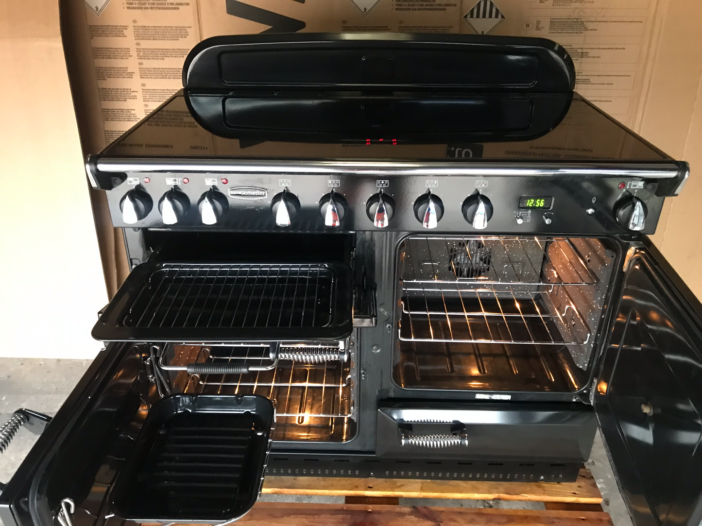 RANGEMASTER ELAN 110 INDUCTION BLACK WITH CHROME SPIRAL HANDLES
