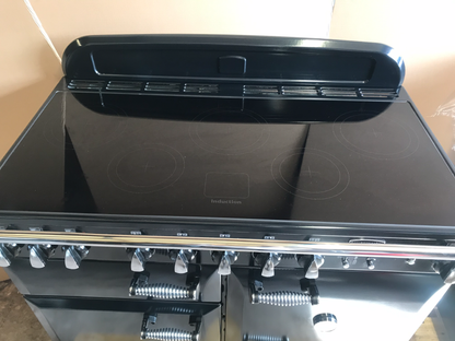 RANGEMASTER ELAN 110 INDUCTION BLACK WITH CHROME SPIRAL HANDLES