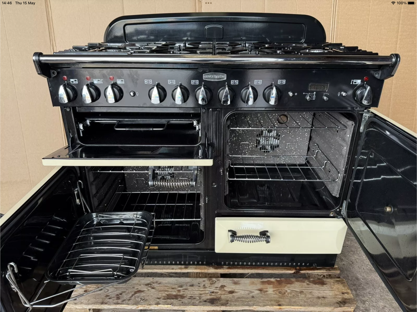 RANGEMASTER ELAN 110 DUAL FUEL CREAM WITH HOOD